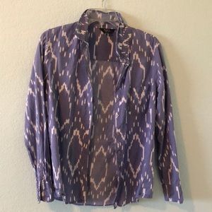 Lavender and White patterned Button Up